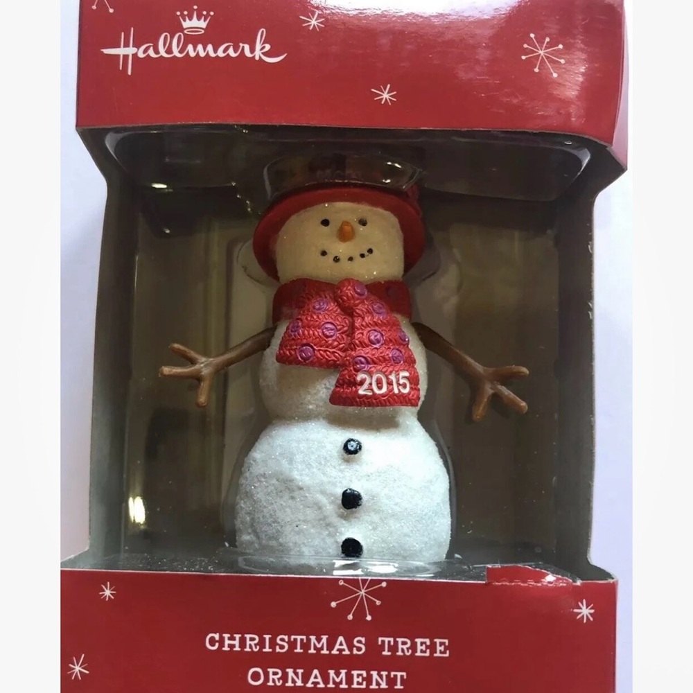 Hallmark Snowman Ornament with Red Scarf